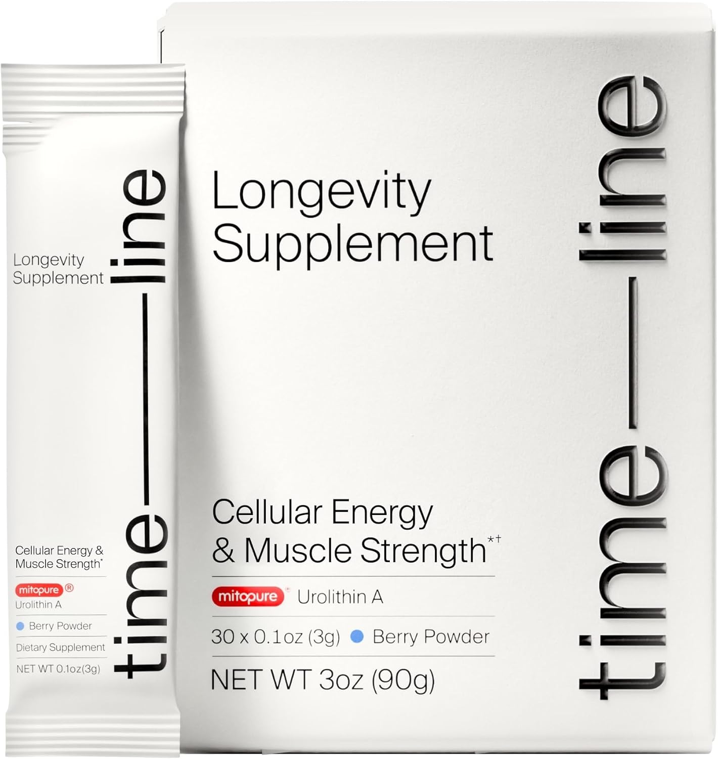 Timeline Mitopure Urolithin A Supplement Powder 500 MG- Clinically Proven Support for Healthy Aging and Cellular Renewal - Mitoceutical for Muscle Support and Longevity
