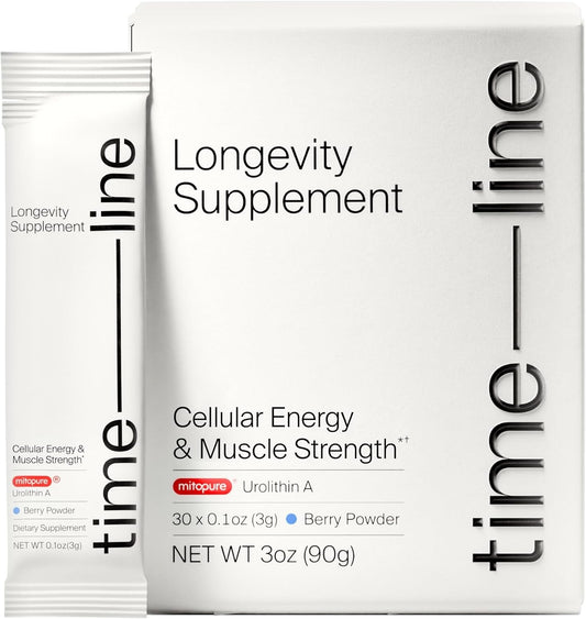 Timeline Mitopure Urolithin A Supplement Powder 500 MG- Clinically Proven Support for Healthy Aging and Cellular Renewal - Mitoceutical for Muscle Support and Longevity