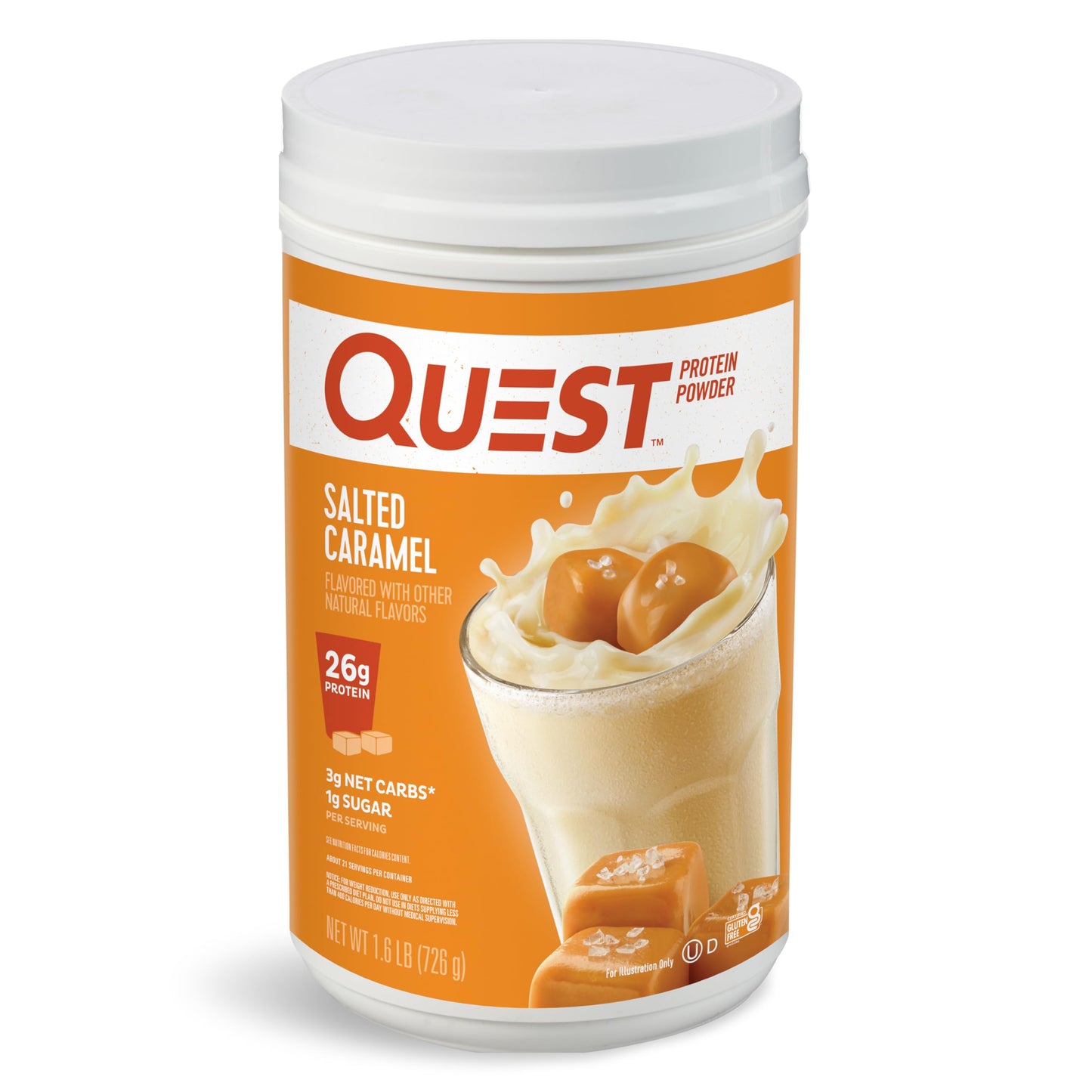 Quest Nutrition Vanilla Milkshake Protein Powder, 24g of Protein, 1g of Sugar, Low Carb, Gluten Free, 1.6 Pound, 23 Servings