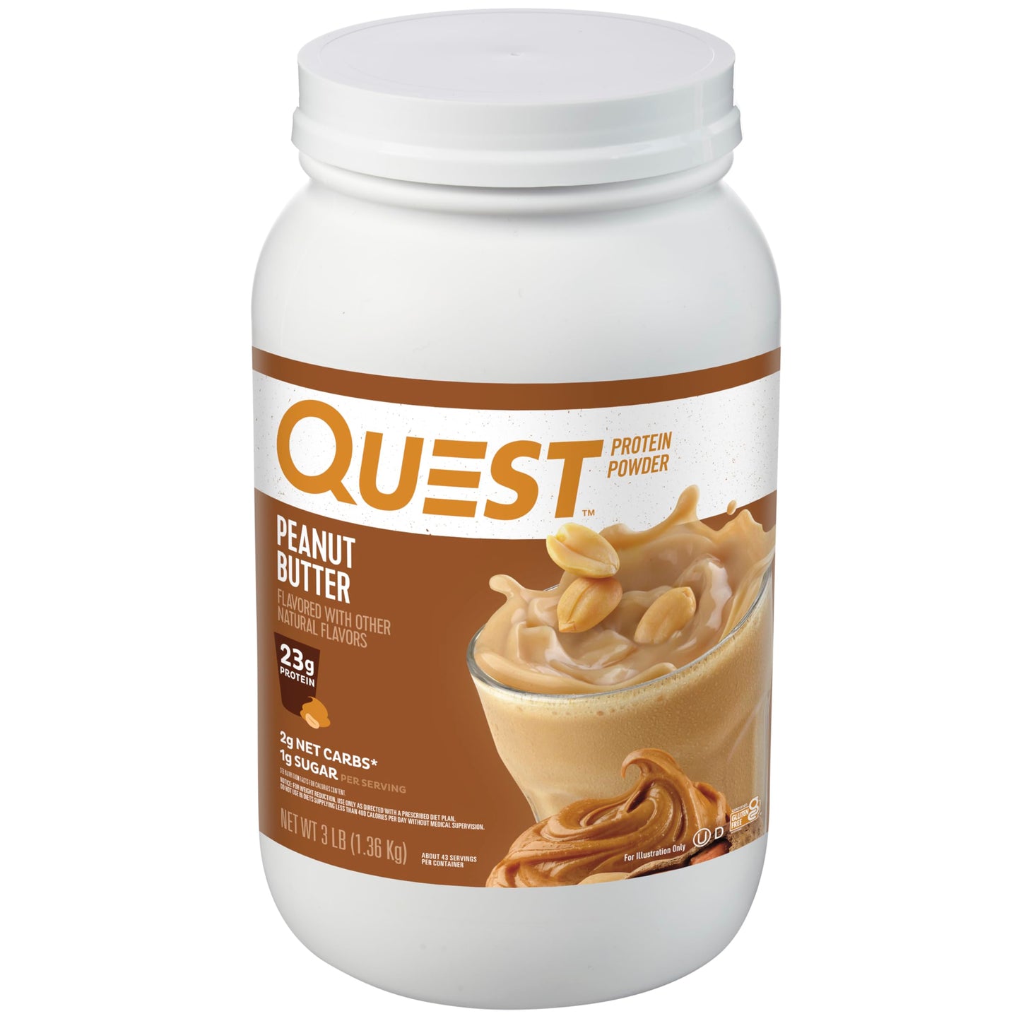 Quest Nutrition Vanilla Milkshake Protein Powder, 24g of Protein, 1g of Sugar, Low Carb, Gluten Free, 1.6 Pound, 23 Servings