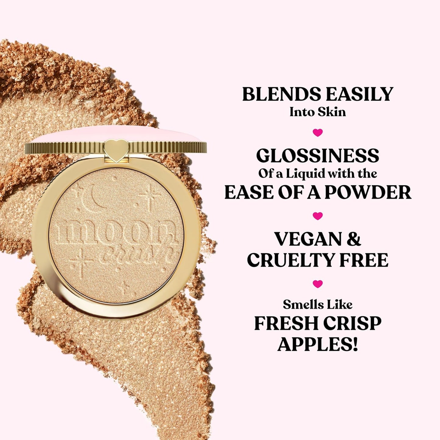 Too Faced Moon Crush Highlighter | Sheer, Powder, Glossy Glow, Highlighter Makeup 0.24 Ounce